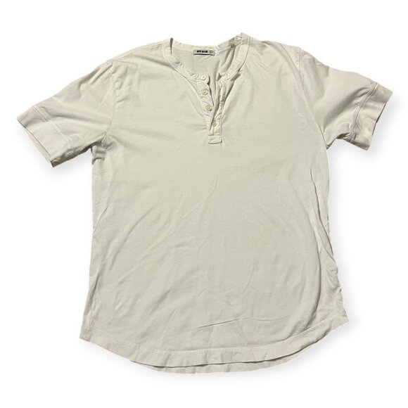 Buck Mason Men’s Henley T-Shirt White Size M 100% Cotton Short Sleeve - Picture 1 of 7